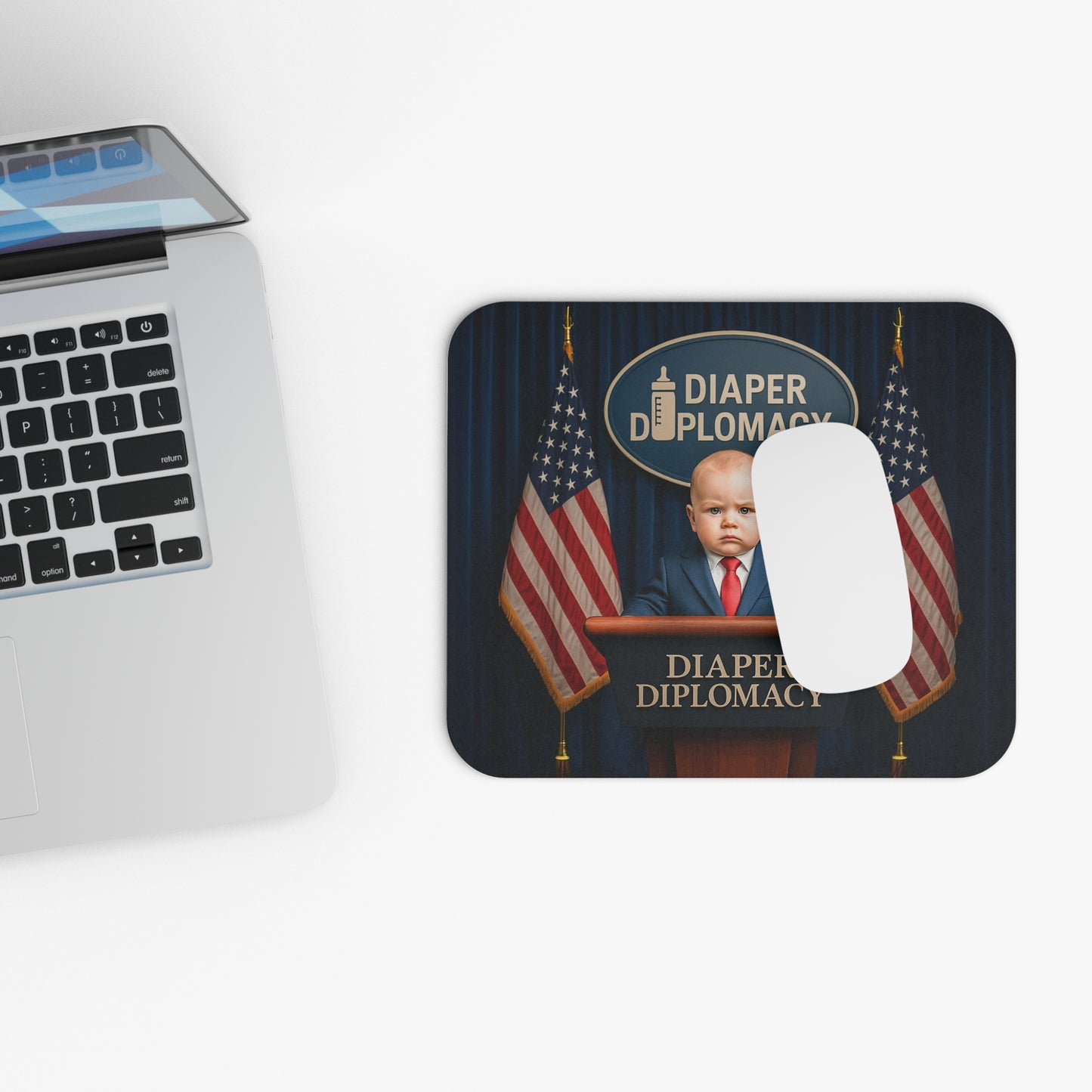 Diaper Diplomacy — Podium Baby Mouse Pad