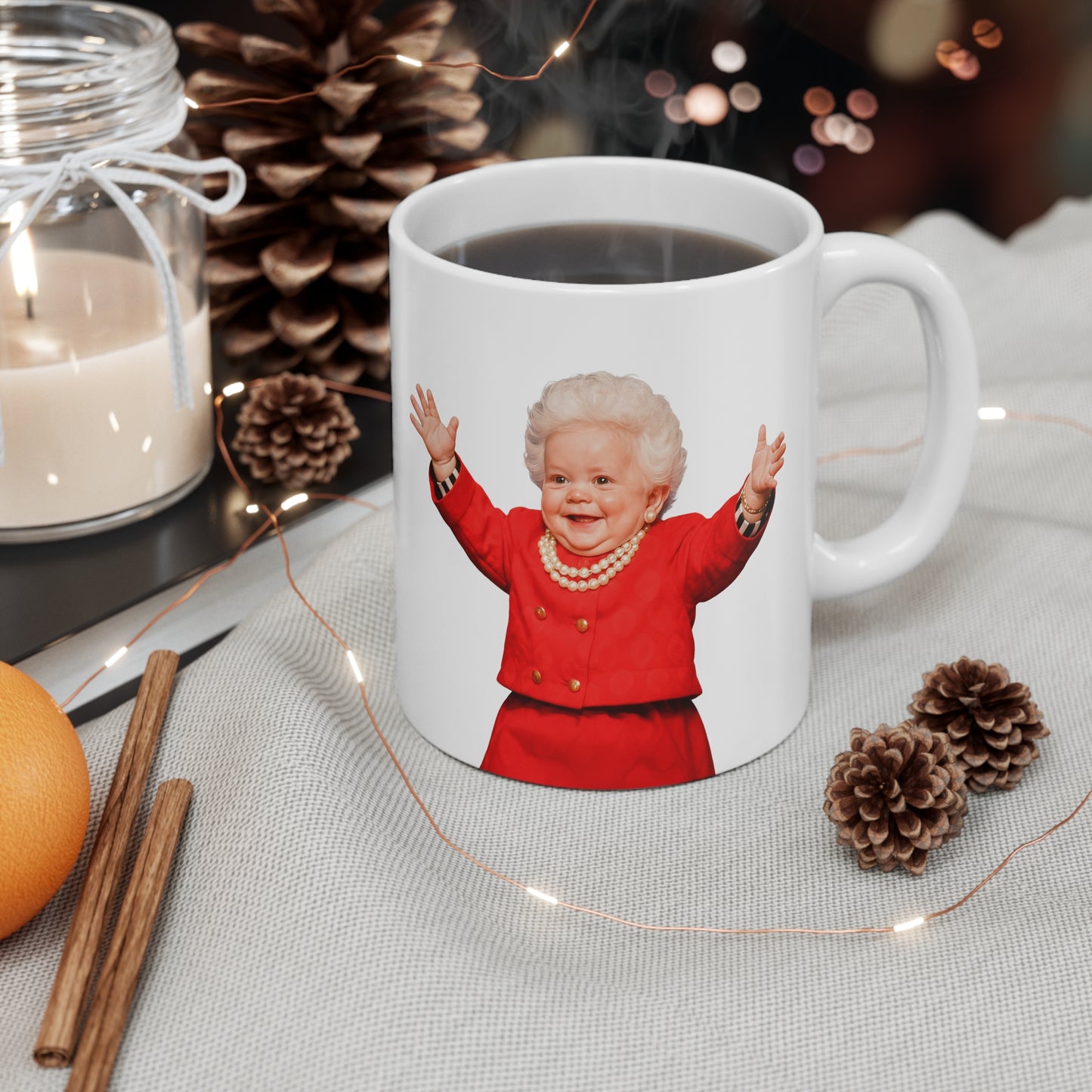 Pearls Before Coffee Mug - Barbara Bush