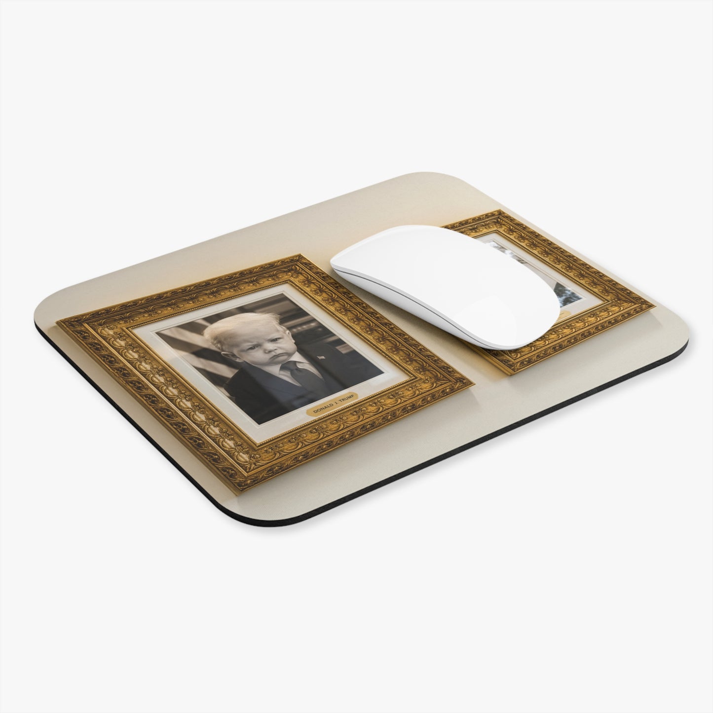 Golden Frame Walk Mouse Pad - Donald Trump + Joe Biden