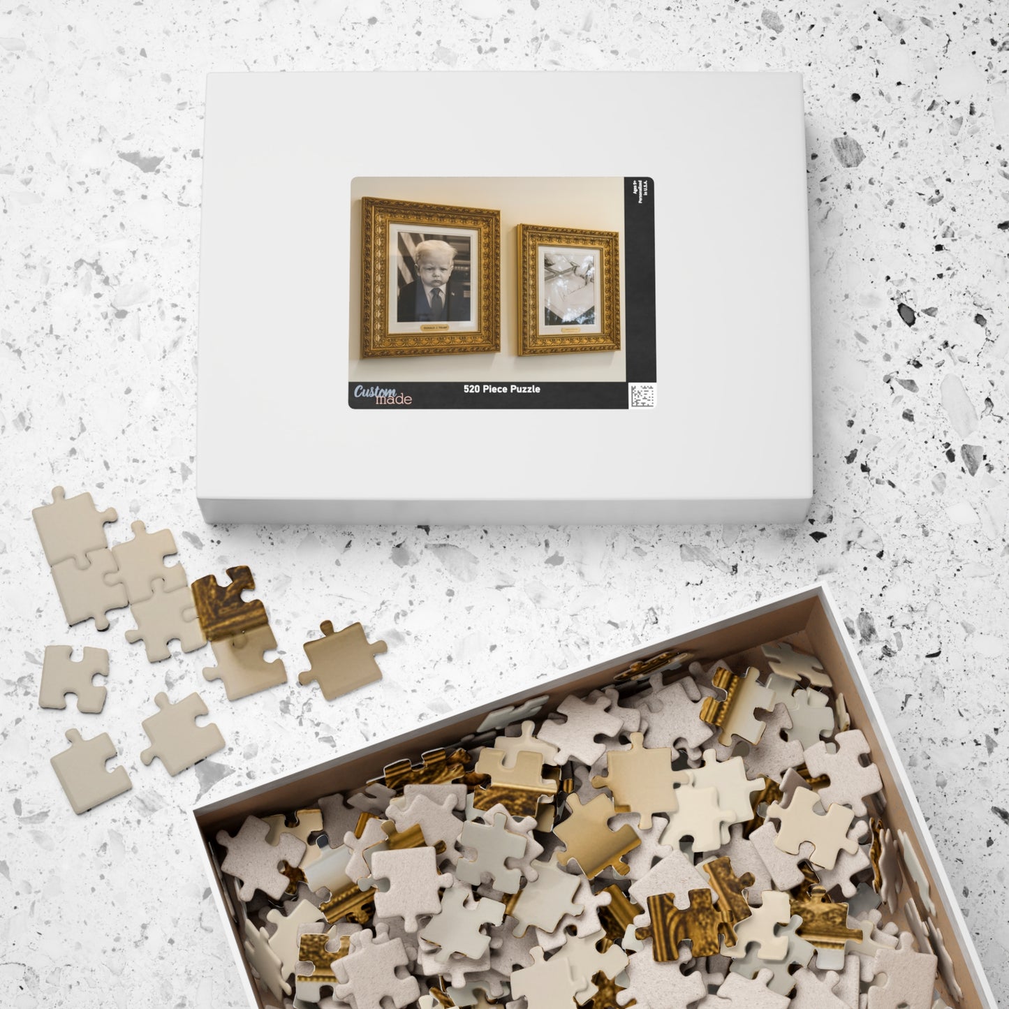 Golden Frame Walk Puzzle (520 Pieces) - Donald Trump + Joe Biden