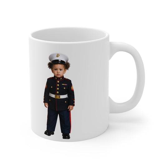 Tiny Command Mug - Marine Corps Modern Dress Uniform Multiracial Female