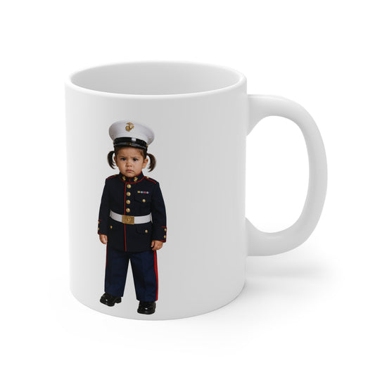 Duty Desk Mug - Marine Corps Modern Dress Uniform Hispanic Female