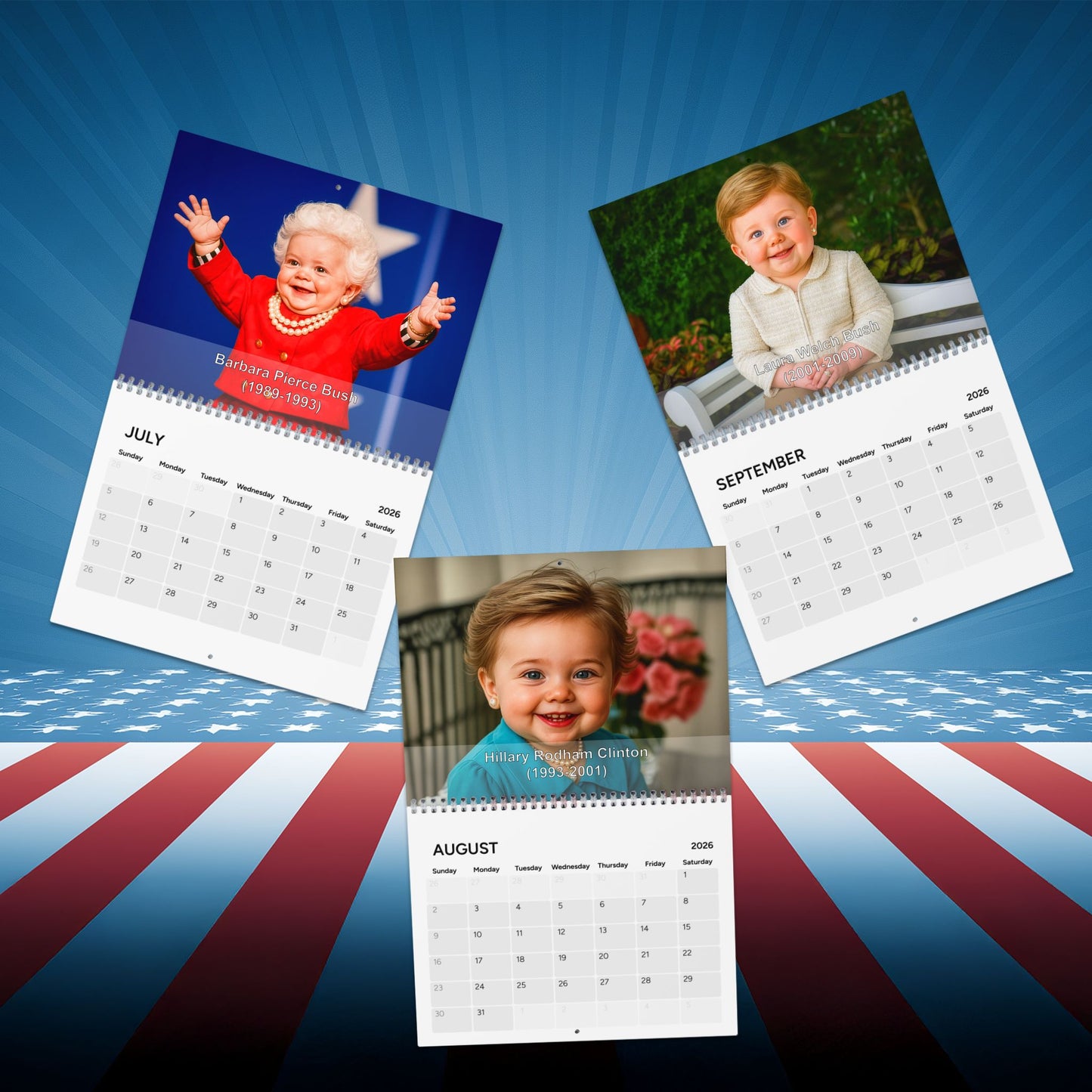 Diaper Diplomacy's 2026 First Ladies Calendar— “Cradle of the East Wing” Edition.