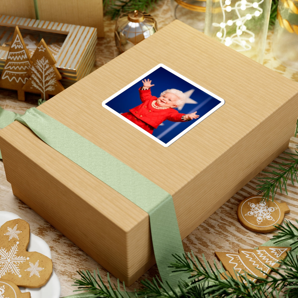 Use Your Inside Voice Sticker - Barbara Bush