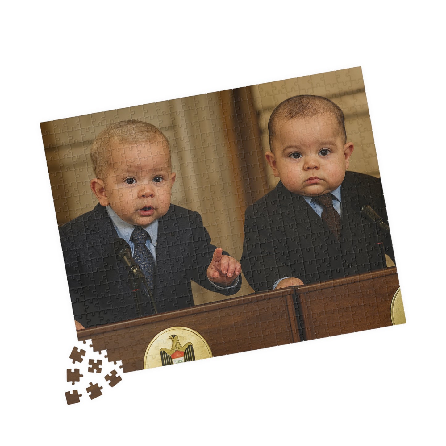 “The Shoe-Dodge Shuffle” - George W. Bush Puzzle (520 Pieces)