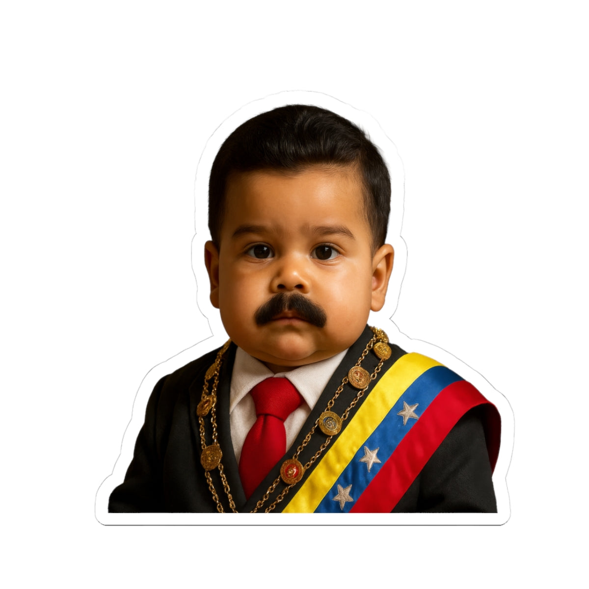 Tiny Mustache, Massive Mandate Sticker - President of Venezuela Nicolás Maduro