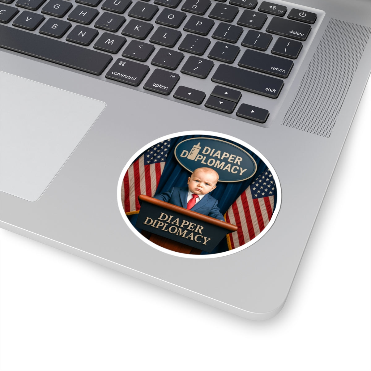 Diaper Diplomacy — Podium Baby Sticker