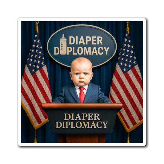 Diaper Diplomacy — Podium Baby Cut-Out Magnet