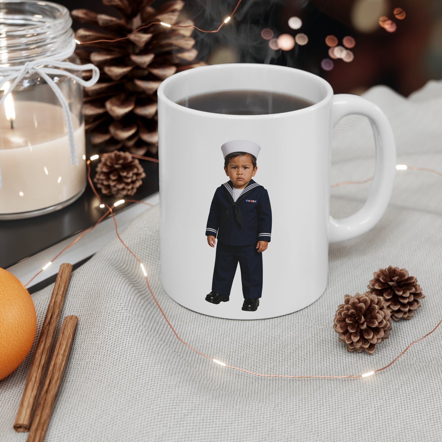 Inspection-Ready Mug - Navy Modern Dress Uniform Native American Male