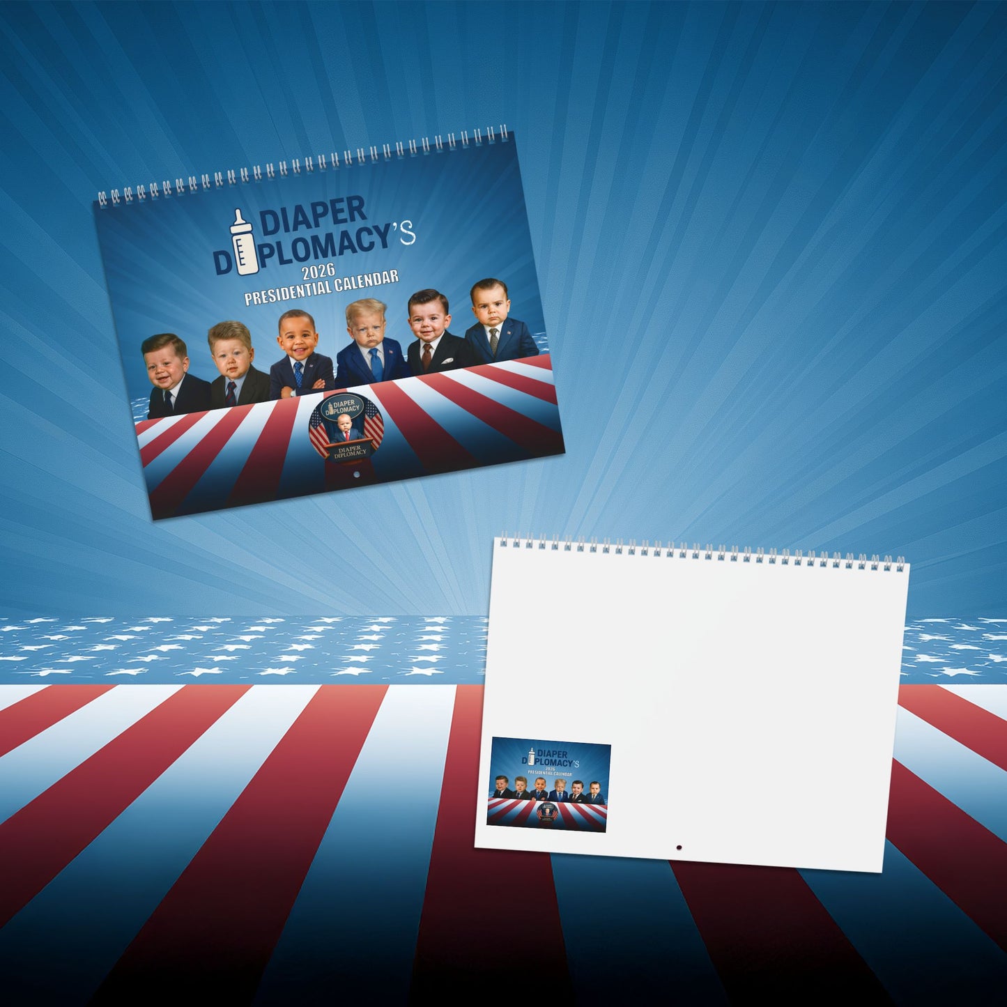 Diaper Diplomacy's 2026 Presidential Calendar — “Baby’s First Oval Office” Edition