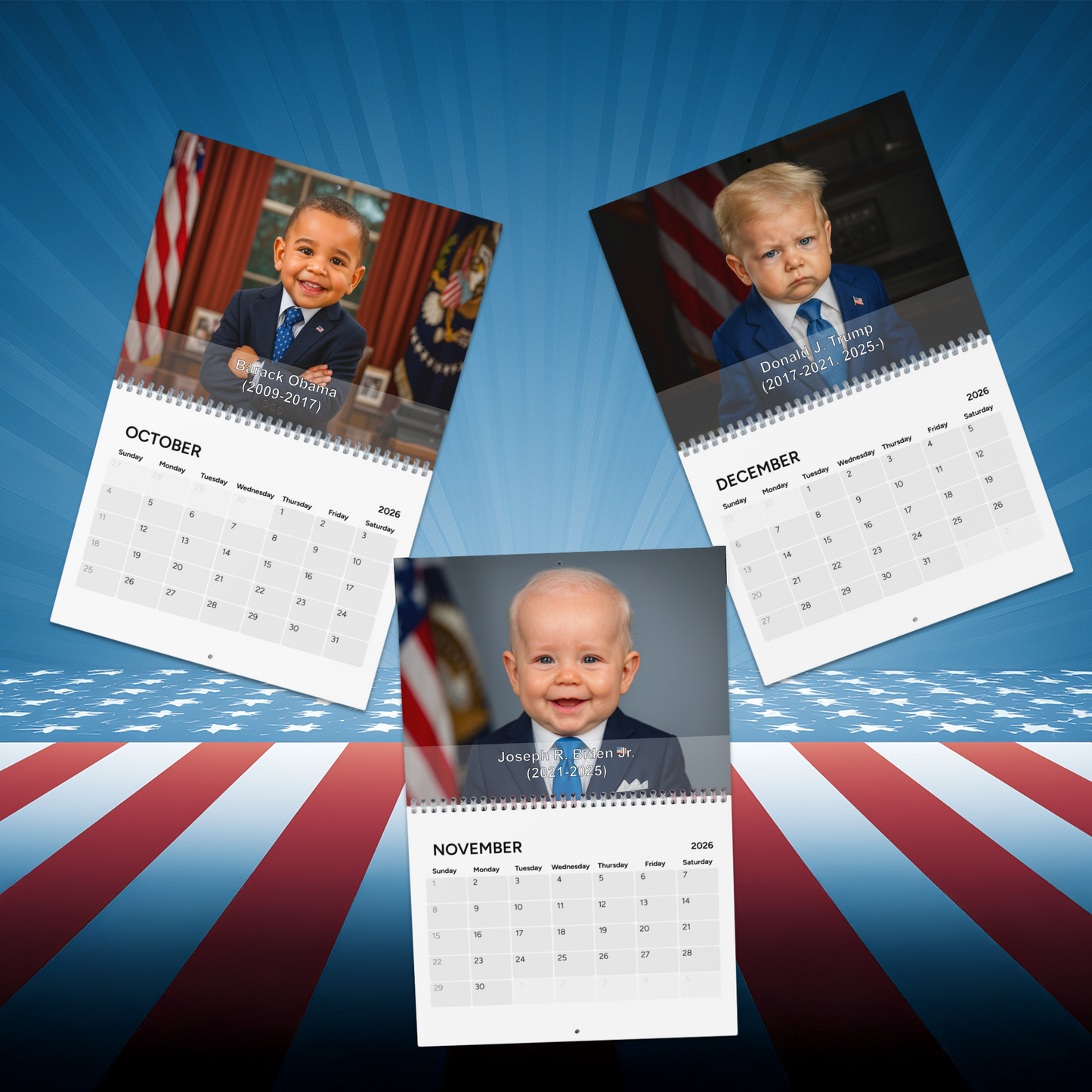 Diaper Diplomacy's 2026 Presidential Calendar — “Baby’s First Oval Office” Edition