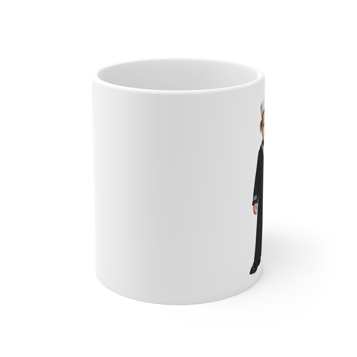 Duty Desk Mug - Navy Modern Dress Uniform White Female