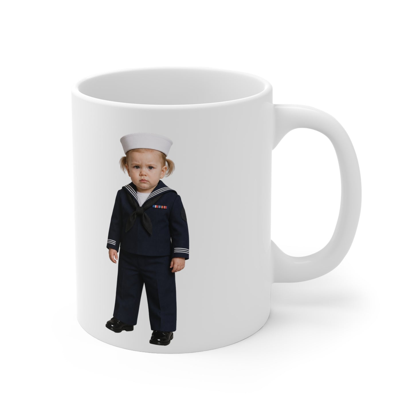Duty Desk Mug - Navy Modern Dress Uniform White Female