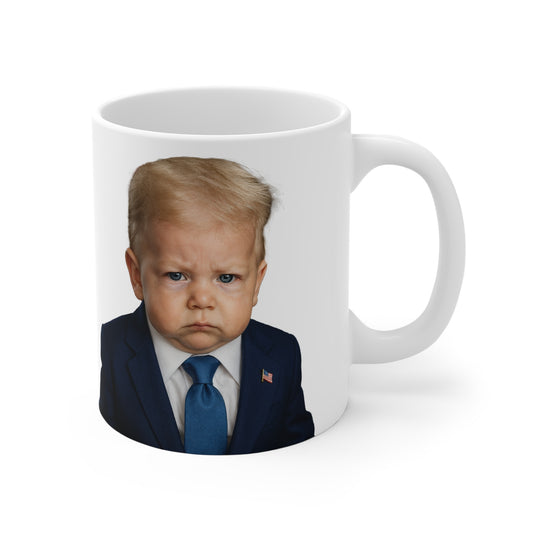 “Make Mornings Great Again” – Baby Trump Presidential Mug