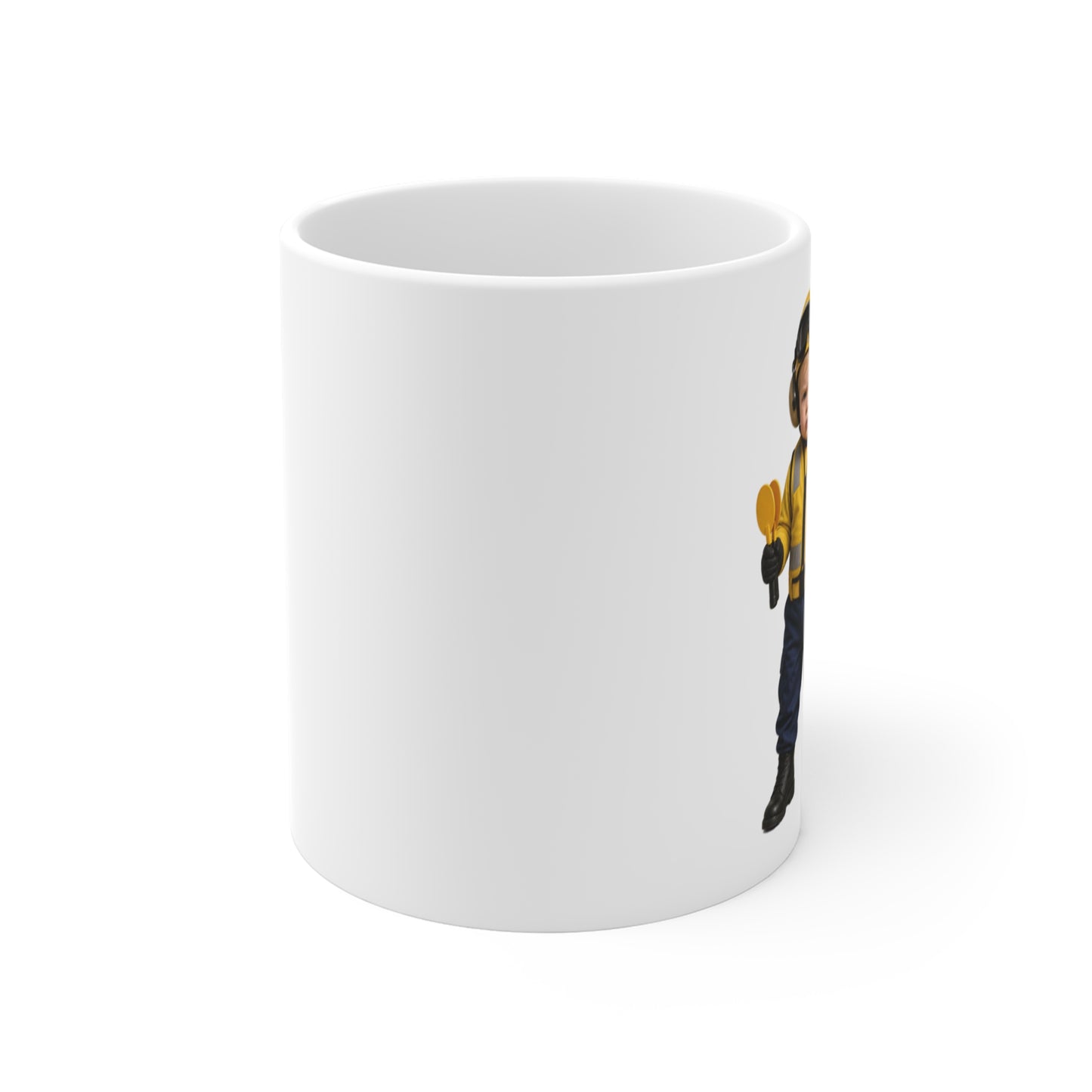 Formation Coffee Mug - Navy Modern Aviation Deck Handler