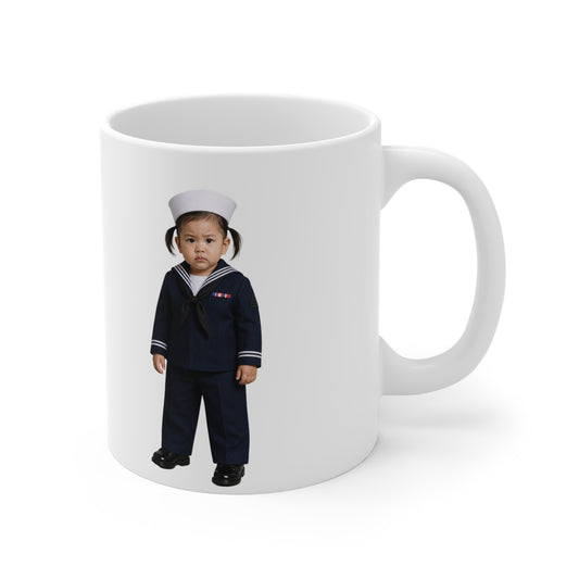 Tiny Command Mug - Navy Modern Dress Uniform Asian Female