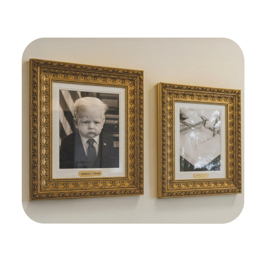 Golden Frame Walk Mouse Pad - Donald Trump + Joe Biden