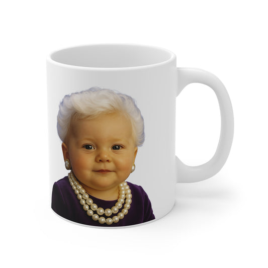 The Matriarch in Miniature – Baby Barbara Bush Mug