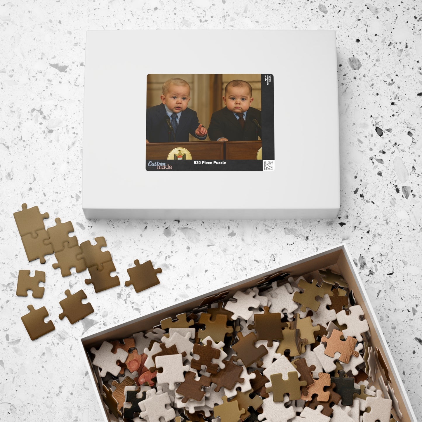 “The Shoe-Dodge Shuffle” - George W. Bush Puzzle (520 Pieces)