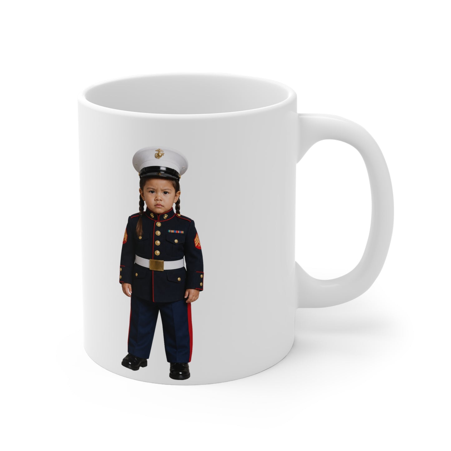 Formation Coffee Mug - Marine Corps Modern Dress Uniform Native American Female