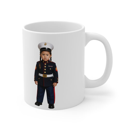 Formation Coffee Mug - Marine Corps Modern Dress Uniform Native American Female